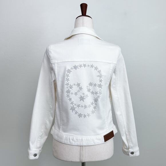 Zadig & Voltaire White Denim Kikoy Skulls Stars Jacket - Picture 1 of 11